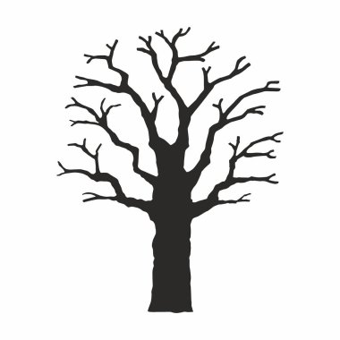 Beyaz arkaplanda ağaç silueti