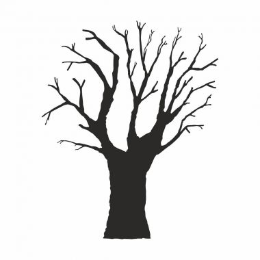 Beyaz arkaplanda ağaç silueti