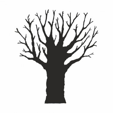 Beyaz arkaplanda ağaç silueti