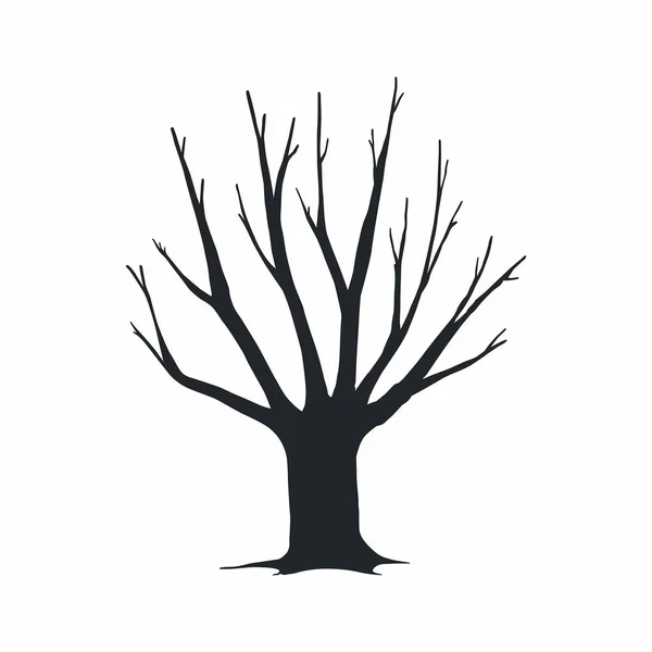 Silueta Árbol Sobre Fondo Blanco — Vector de stock