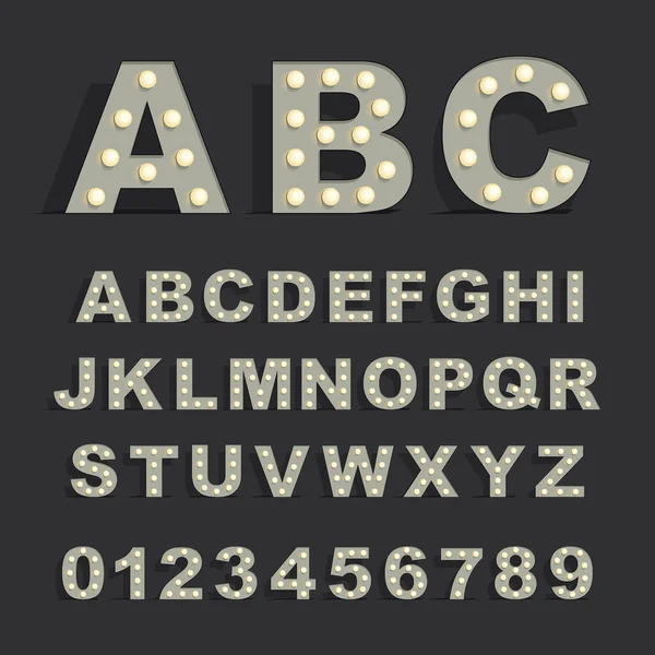 Γραμματοσειρά Λαμπτήρες Μαύρο Φόντο — Διανυσματικό Αρχείο