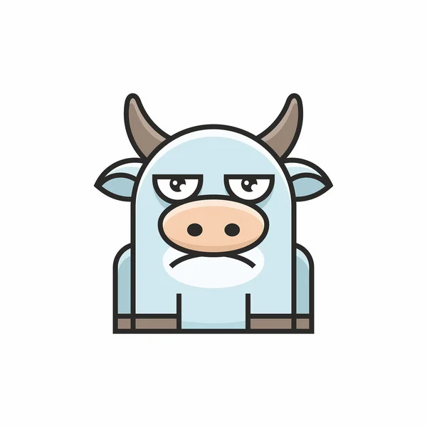 Icône Vache Mignonne Sur Fond Blanc — Image vectorielle