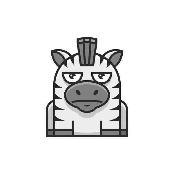 Cute Zebra Icon White Background — Stock Vector