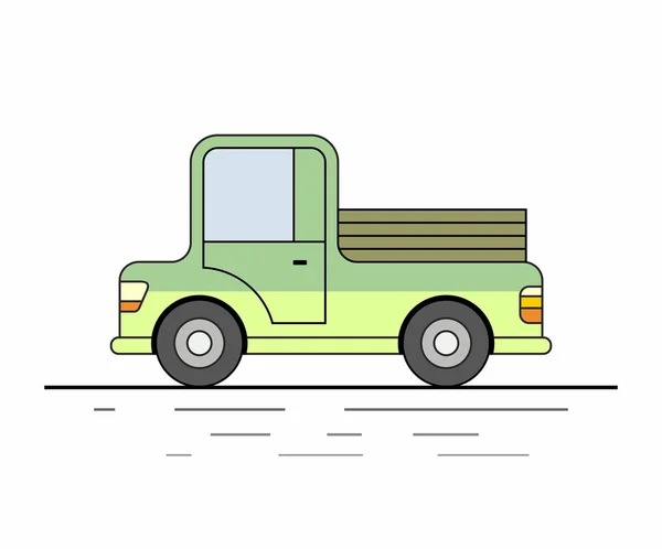 Vintage Farm Pickup Truck Vector Illustration — Stock Vector