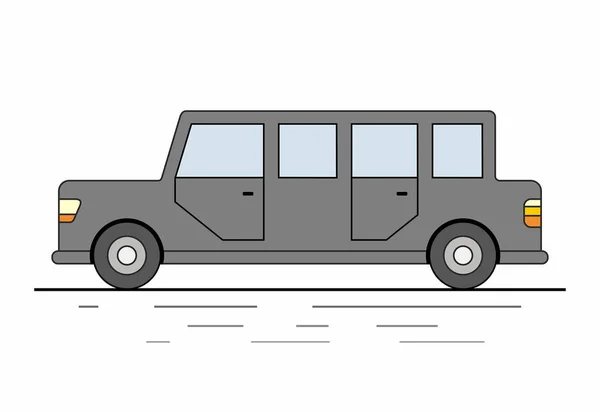 Вид Сбоку Лимузина Изолирован Белом Фоне — стоковый вектор