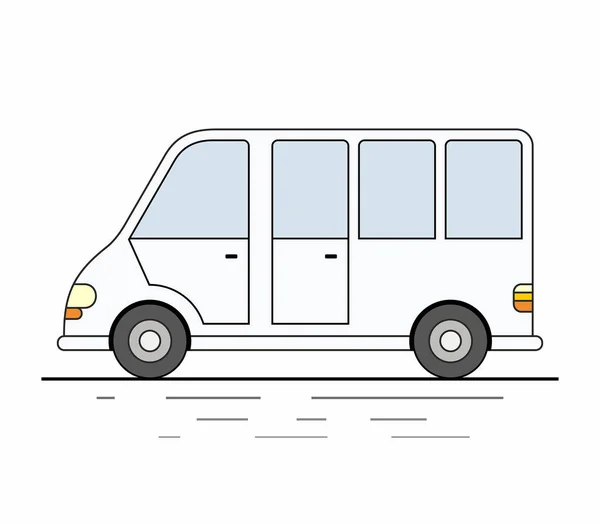 White Delivery Van White Background — Stock Vector