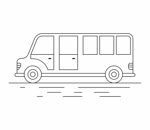 大型旅游巴士 线条图标 — 图库矢量图片