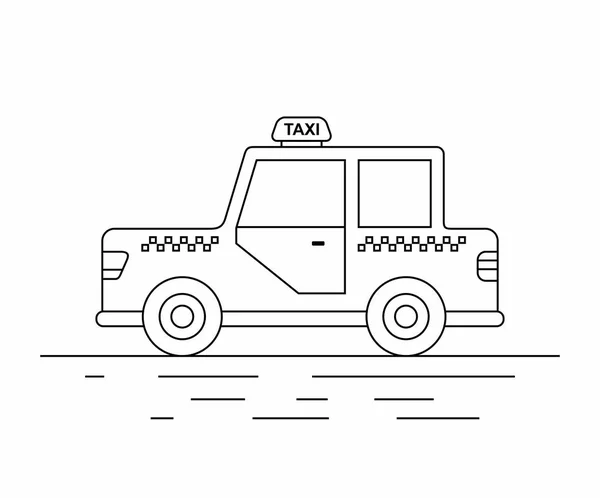 Auto Taxi Lijn Pictogram — Stockvector