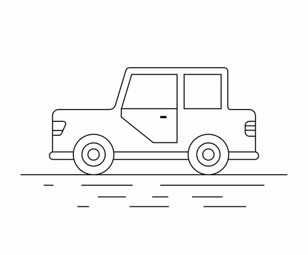 Coche Pequeño Icono Línea — Vector de stock