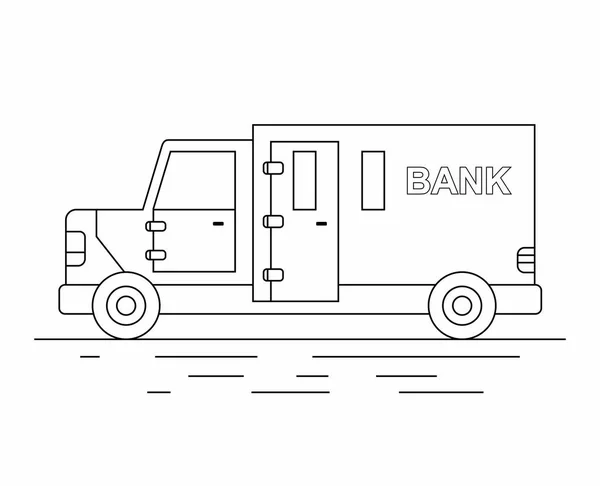 Gepanzerter Lkw Liniensymbol — Stockvektor