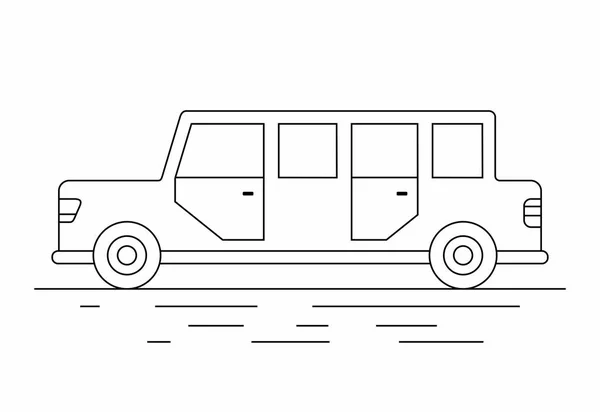 Limousine Car Line Icon — Stock Vector