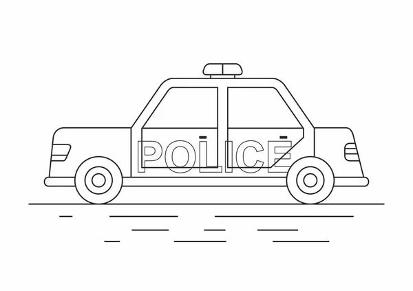 Police Car Isolated Line Icon — Stock Vector