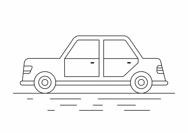 Coche Sedán Icono Línea — Vector de stock