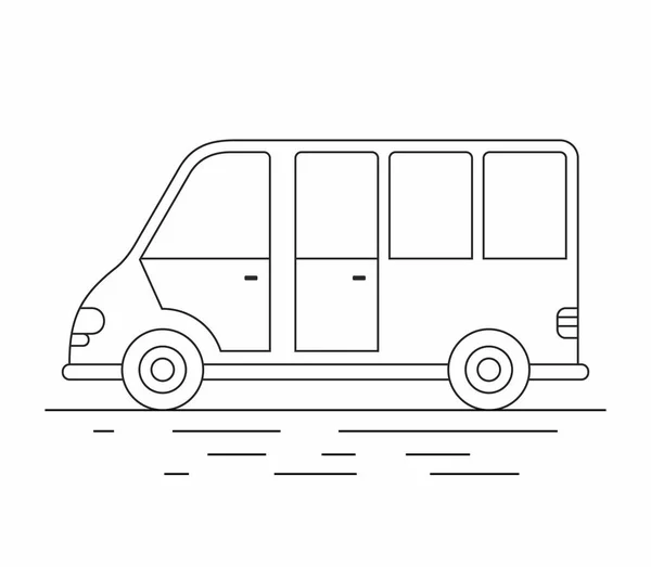 Φορτηγό Παράδοσης Εικονίδιο Γραμμή — Διανυσματικό Αρχείο