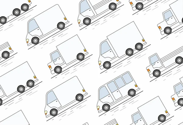 Delivery Van Seamless Pattern — Stock Vector