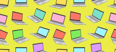 Dikişsiz desen renkli laptop