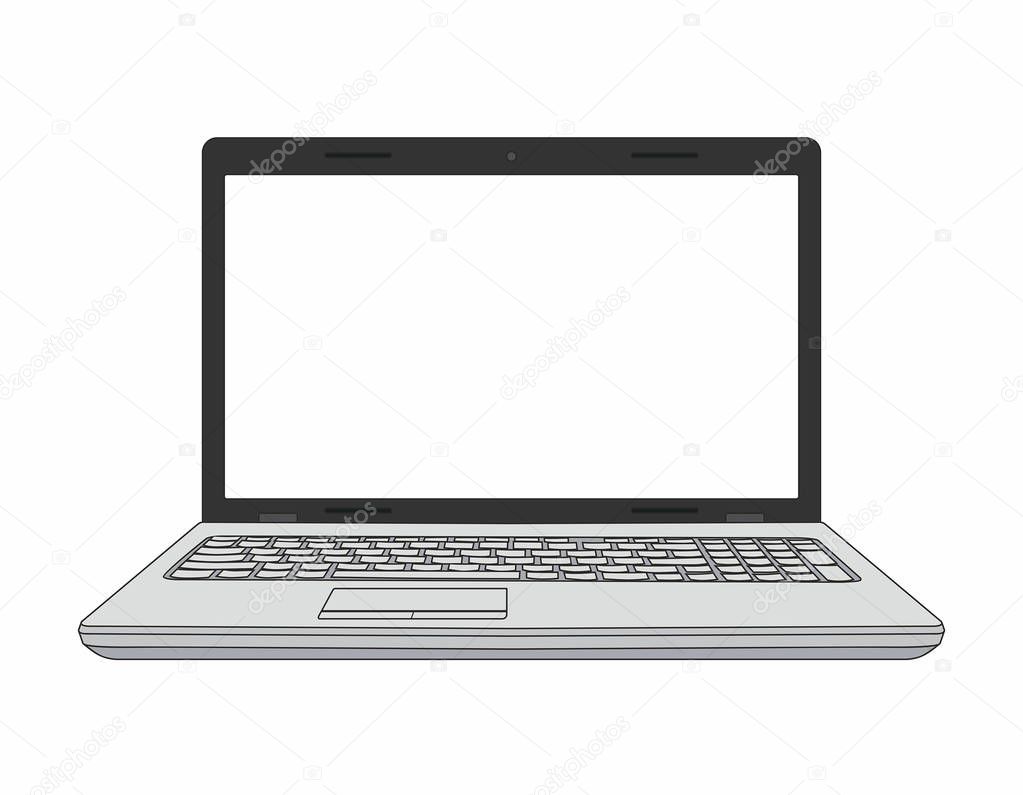 Laptop computer isolated on white background