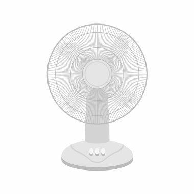 Beyaz arka plan üzerinde izole beyaz masa fan