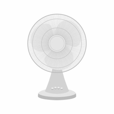Beyaz arka plan üzerinde izole beyaz masa fan