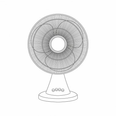 Tablo fan, ince çizgi stili. Beyaz arka plan üzerinde izole