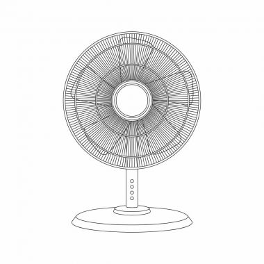 Tablo fan, ince çizgi stili. Beyaz arka plan üzerinde izole