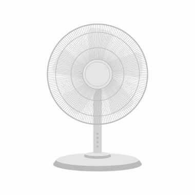 Beyaz arka plan üzerinde izole beyaz masa fan