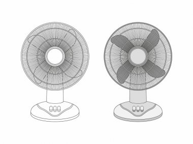 Beyaz arka plan üzerinde izole iki tablo hayranları
