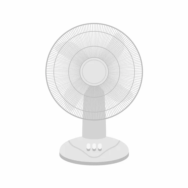 White Table Fan Isolated White Background — Stock Vector