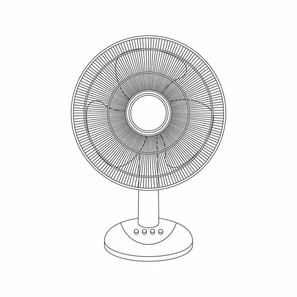 Stolní Ventilátor Tenká Čára Styl Izolované Bílém Pozadí — Stockový vektor