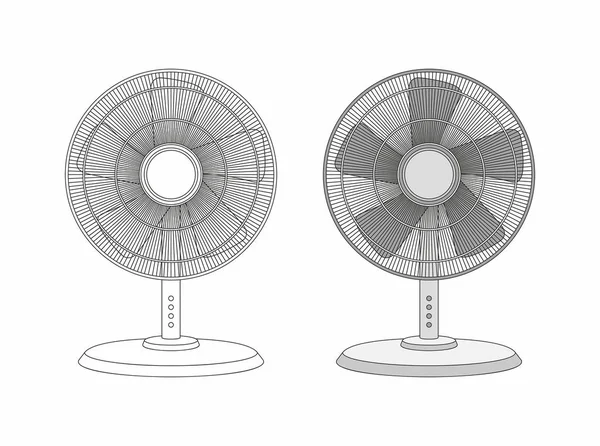 Deux Éventails Table Isolés Sur Fond Blanc — Image vectorielle