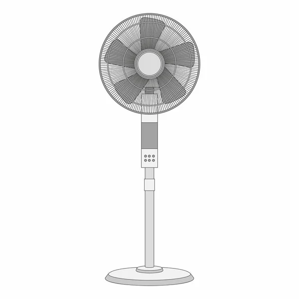 Ventilador Eléctrico Aislado Sobre Fondo Blanco — Archivo Imágenes Vectoriales