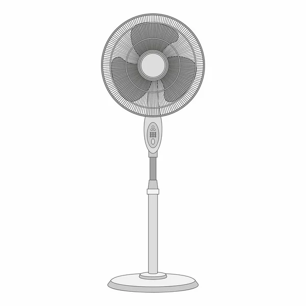 Electric Fan Isolated White Background — Stock Vector