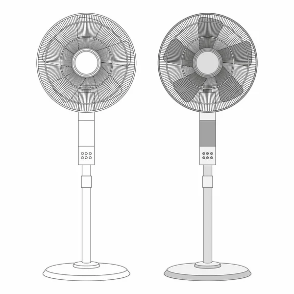 Dois Ventiladores Elétricos Isolados Fundo Branco —  Vetores de Stock