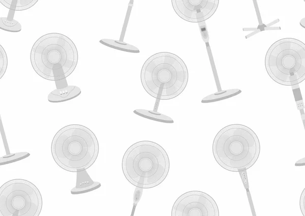 白い背景に分離された白い扇風機のシームレス パターン — ストックベクタ