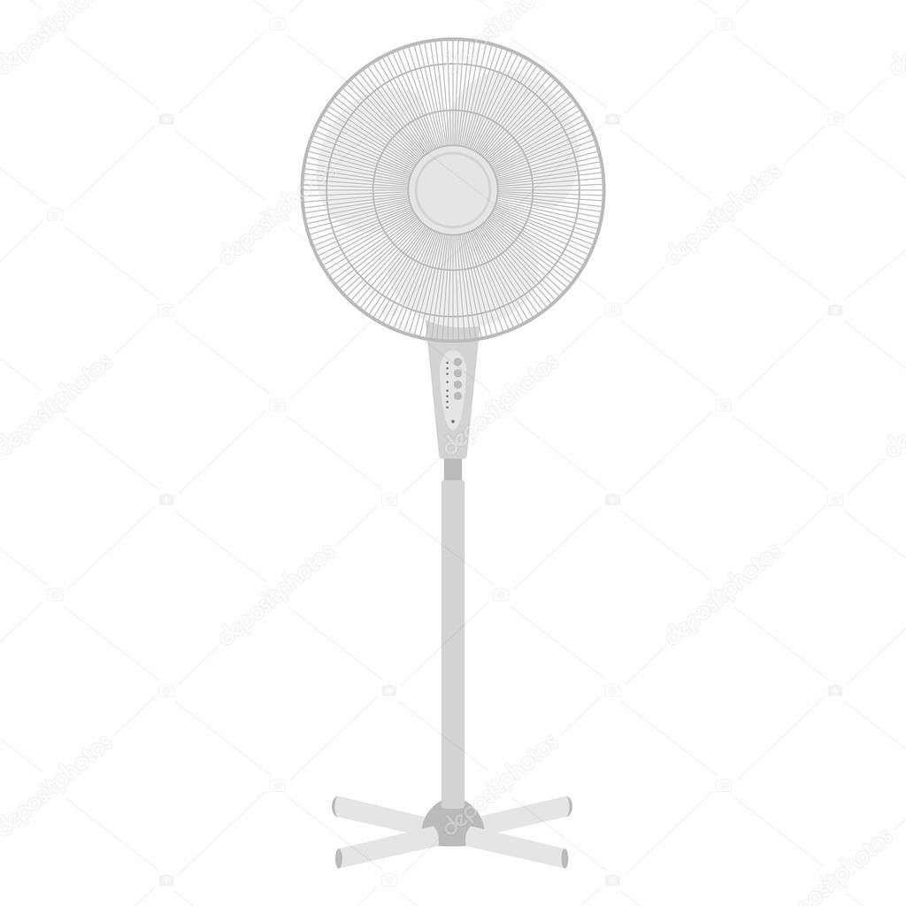 Electric white fan isolated on white background