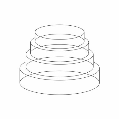 Kek, ince çizgi stili. Beyaz arka plan üzerinde izole