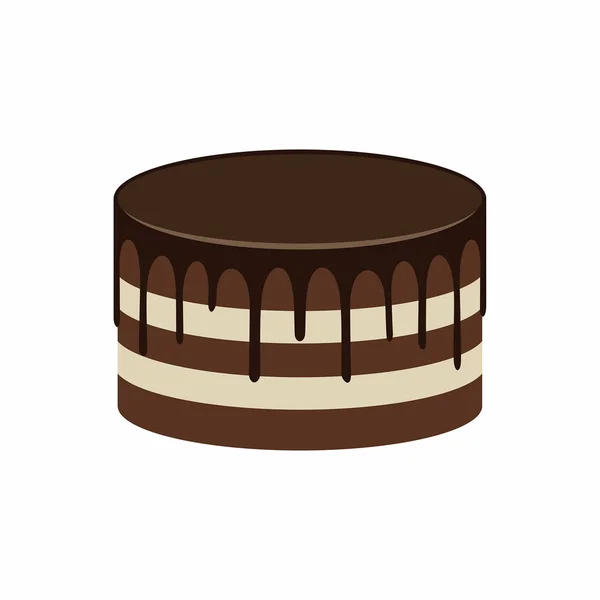 Cake Geïsoleerd Witte Achtergrond — Stockvector