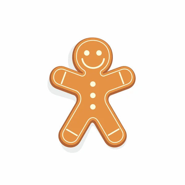 Gingerbread Man Isolated White Background — Stock Vector