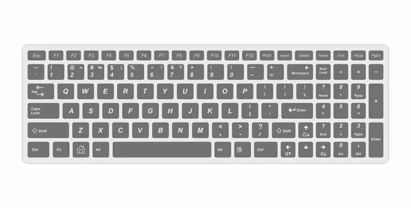 Teclado Computador Isolado Sobre Fundo Branco — Vetor de Stock