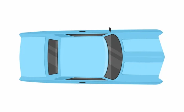 Carro Retro Azul Vista Superior — Vetor de Stock