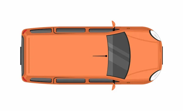 Minibús Naranja Vista Superior Camión Reparto — Archivo Imágenes Vectoriales