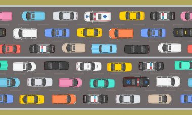 Yol trafik Üstten Görünüm