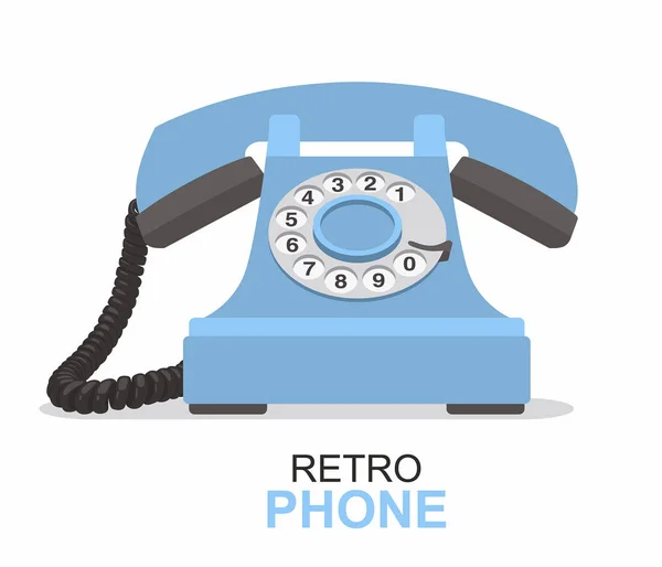 Teléfono Vintage Azul Aislado Blanco — Vector de stock