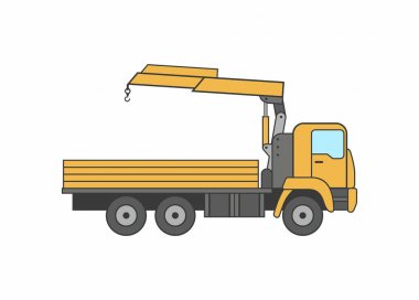 icon Commercial truck crane isolated on white background clipart