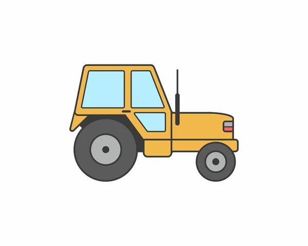 Ikon Traktor Elszigetelt Fehér Background — Stock Vector