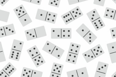 Beyaz arka plan üzerinde beyaz Seamless Modeli domino taşları. Masa oyunu