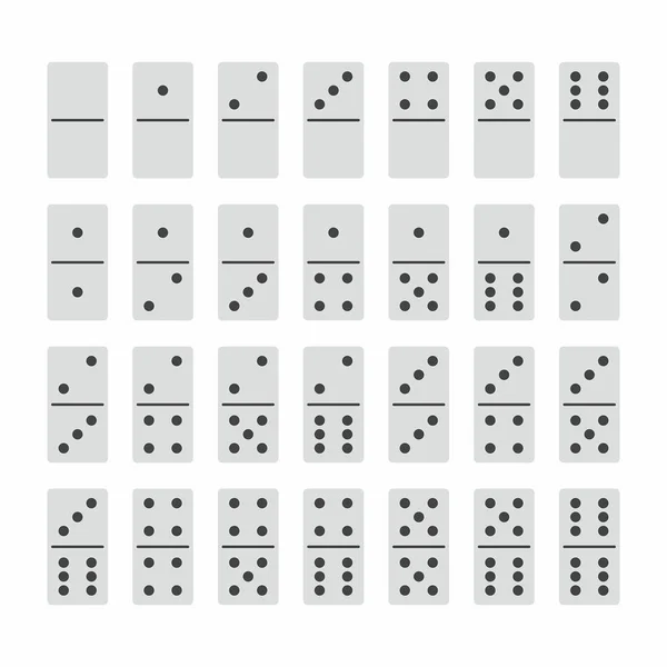 Set Completo Piedras Domino Blanco — Vector de stock