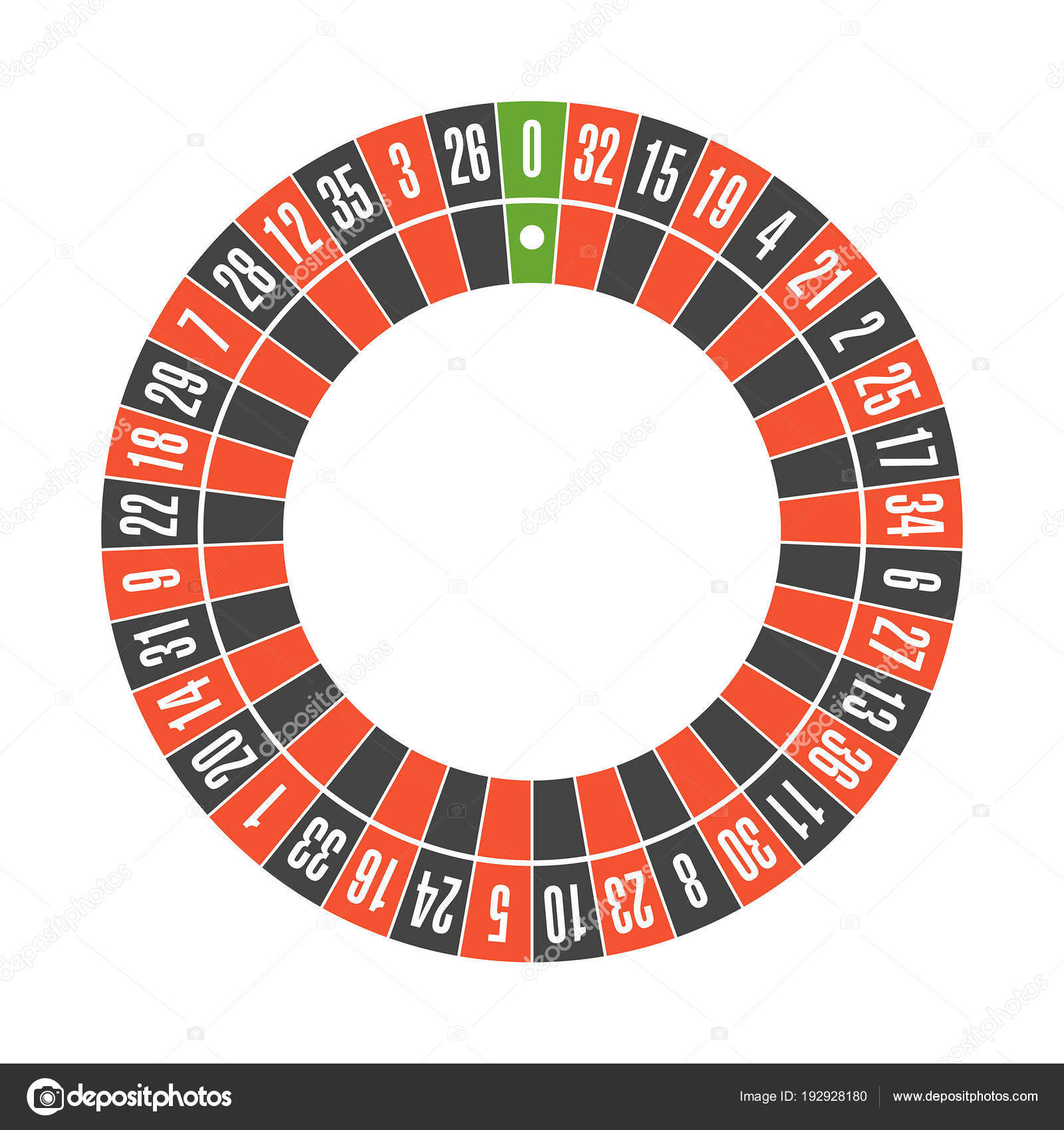 European Roulette Wheel Top View Stock Vector by ©Volykievgenii 192928180