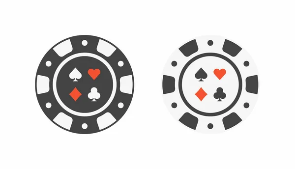 Set Casinofiches Bovenaanzicht — Stockvector