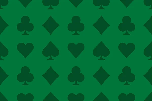 カードの緑の背景に分離されたシームレス パターンをスーツします — ストックベクタ